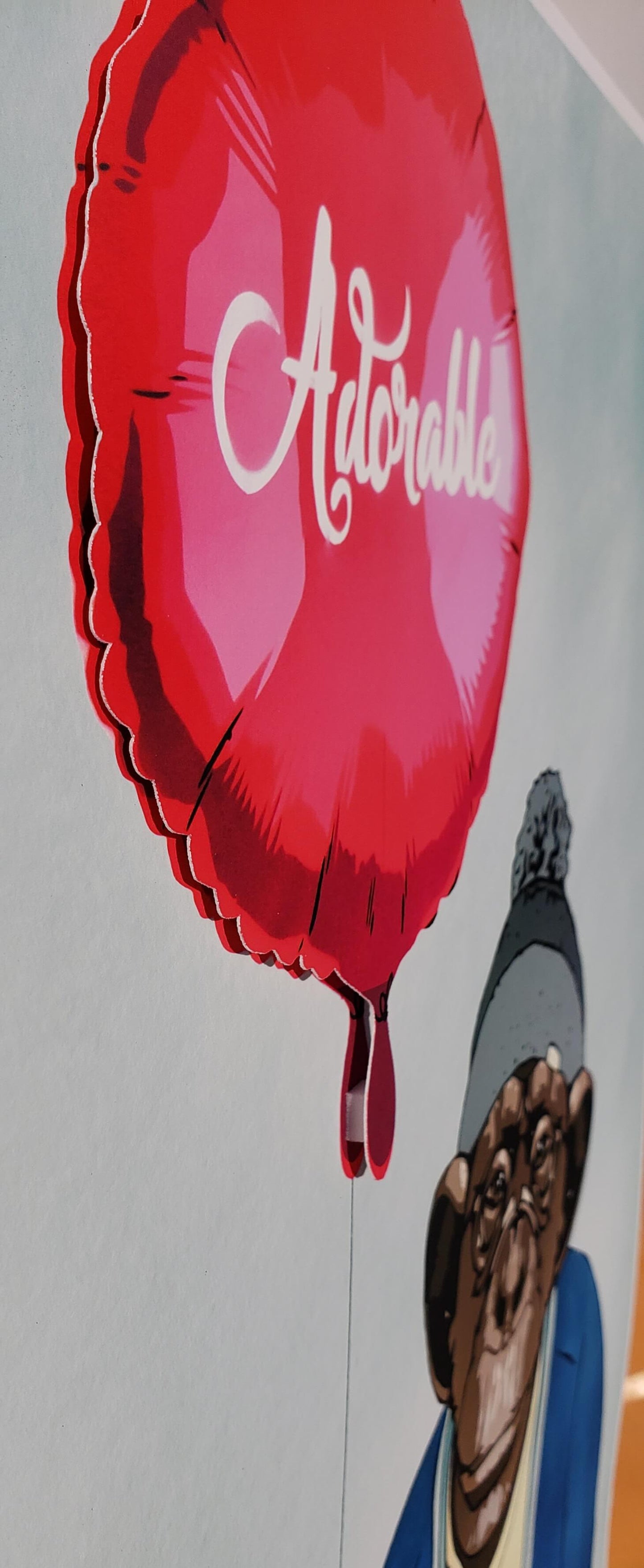 Käpten Nobbi with a Balloon 3D hand signed print mylar balloon