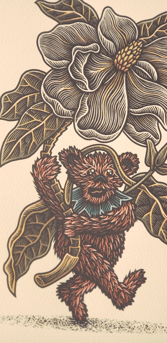Luke Martin "Julia's Flowers" Magnolia Grateful Dead Bear Art