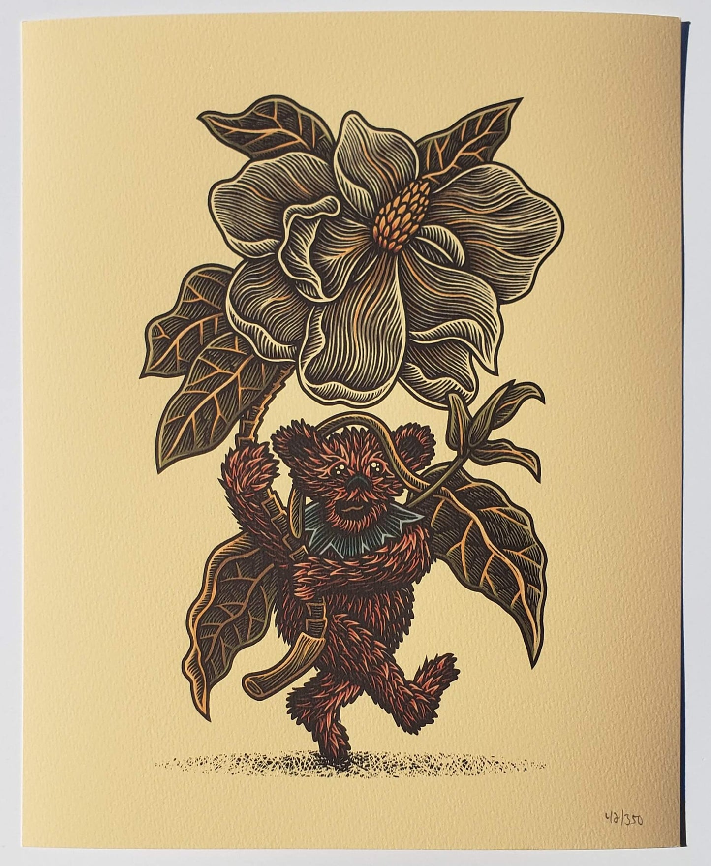 Luke Martin "Julia's Flowers" Magnolia Grateful Dead Bear Art