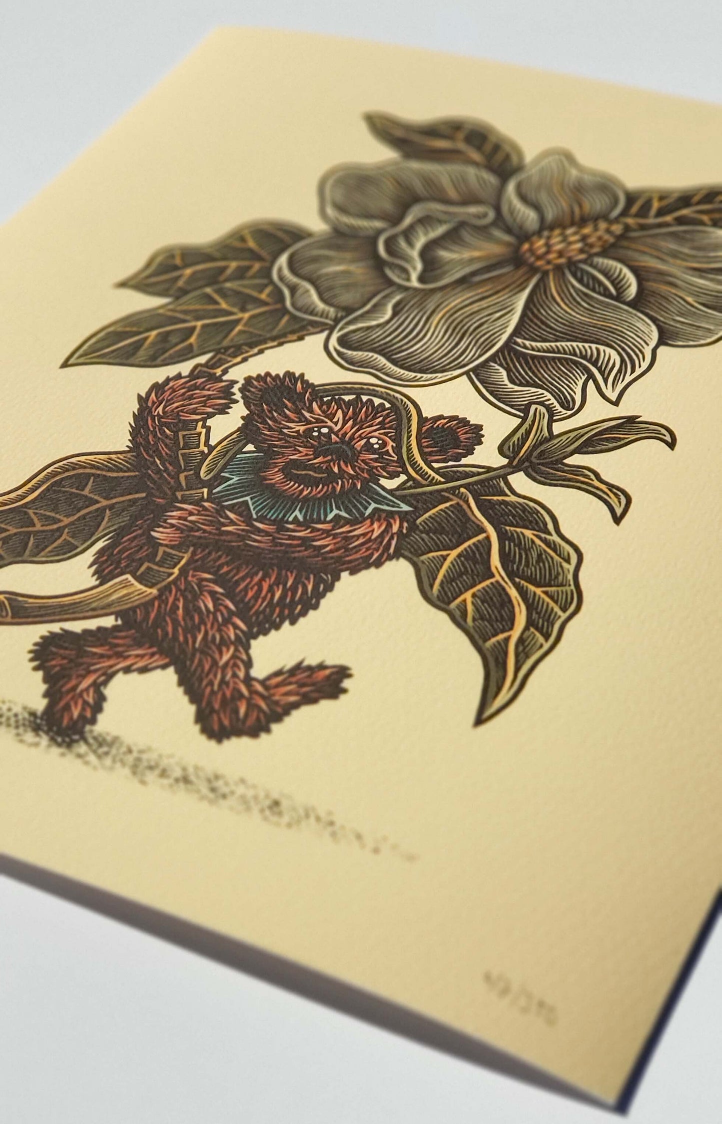 Luke Martin "Julia's Flowers" Magnolia Grateful Dead Bear Art