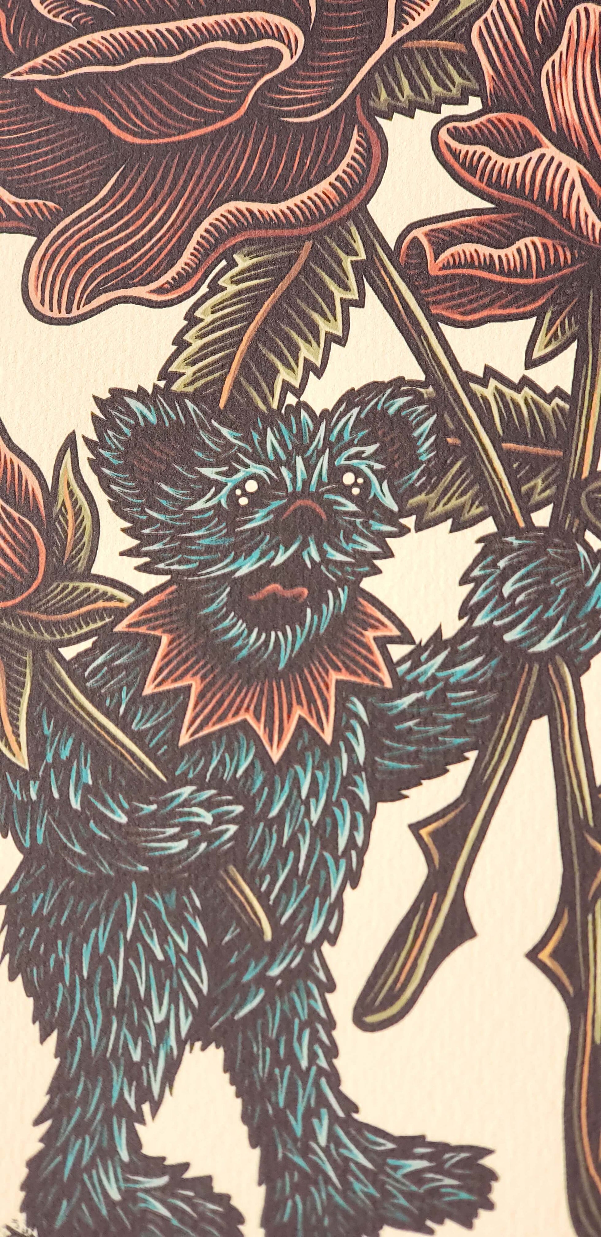 Grateful Dead blue bear with red roses