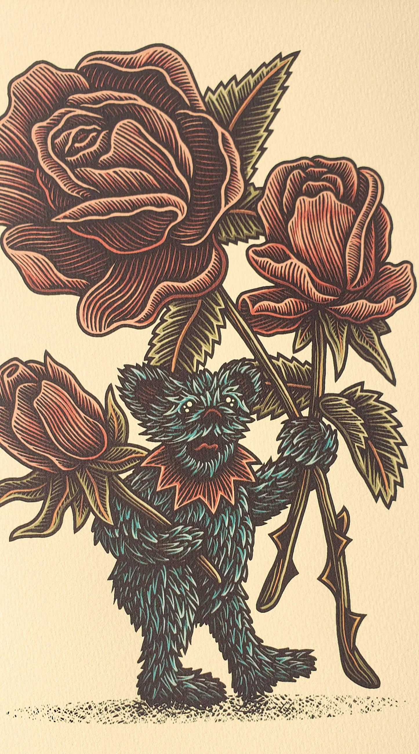 Grateful Dead Bear with roses