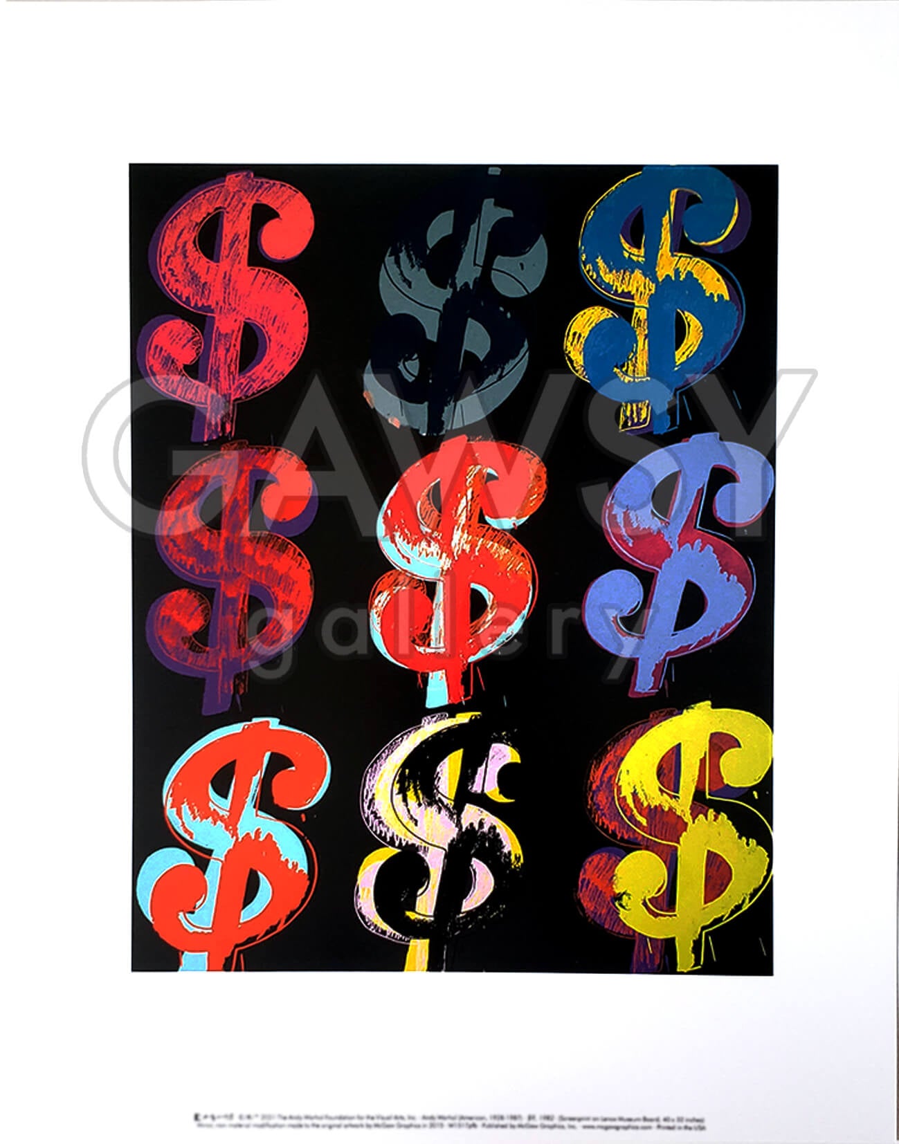 Andy Warhol $9 Dollar Signs Pop Art Print