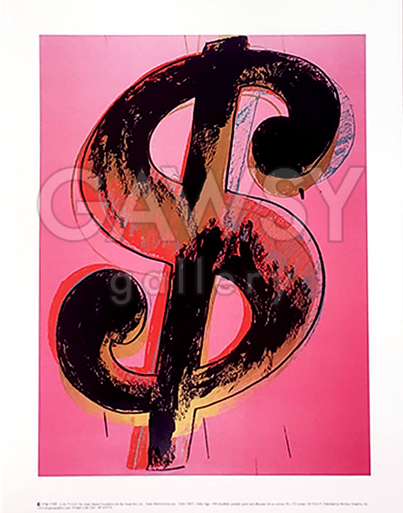 Andy Warhol "Dollar Sign" pink POP art print