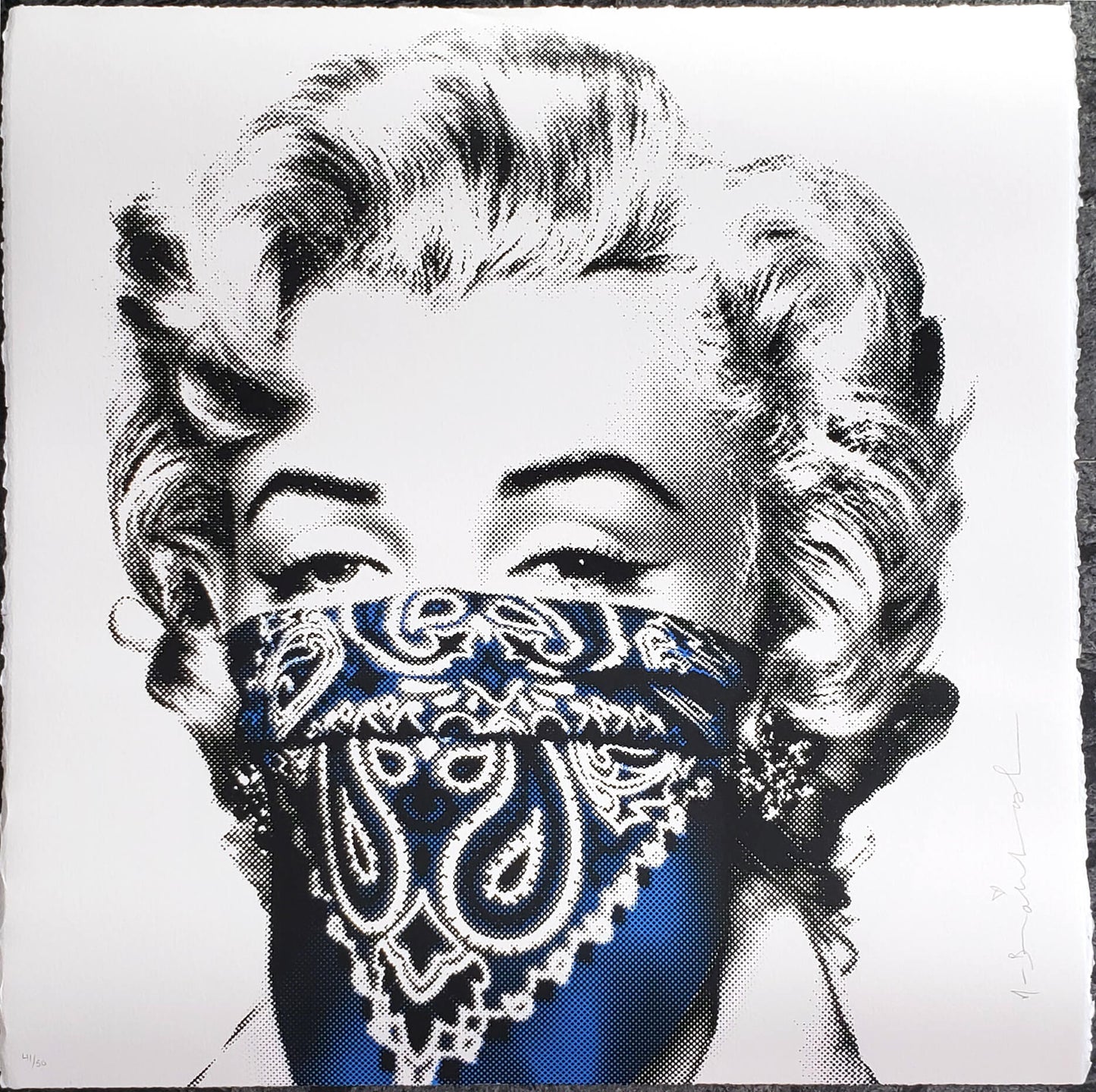 Mr. Brainwash Marilyn Monroe Blue Bandana Street Art POP Art print