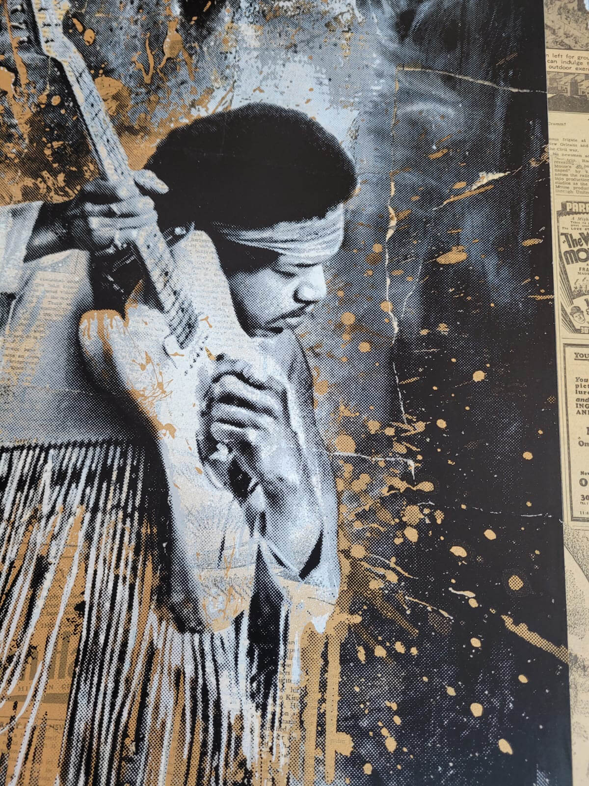 Jimi Hendrix wall art Mr. Brainwash Unique guitarist music artwork