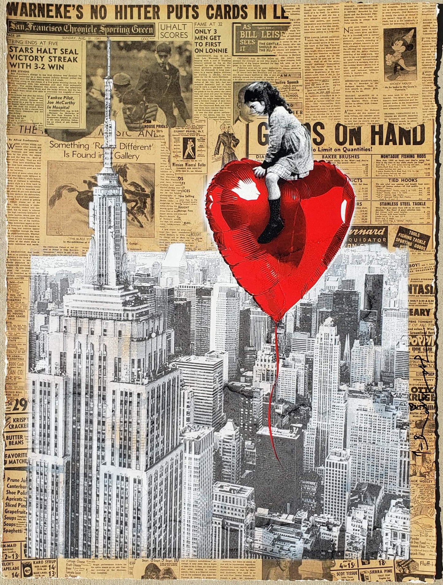 Mr. Brainwash "Big City Big Dreams" 1 of 1 Unique Mixed Media