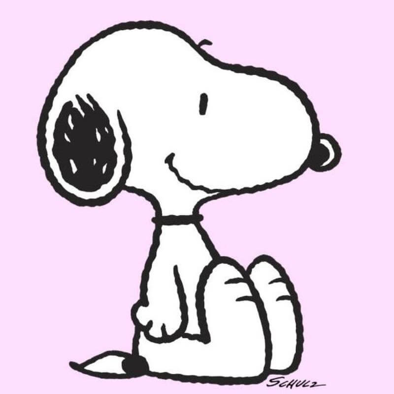 "Snoopy: Pink", featuring Snoopy Dog on a pink background Signed in print Charles M. Schulz