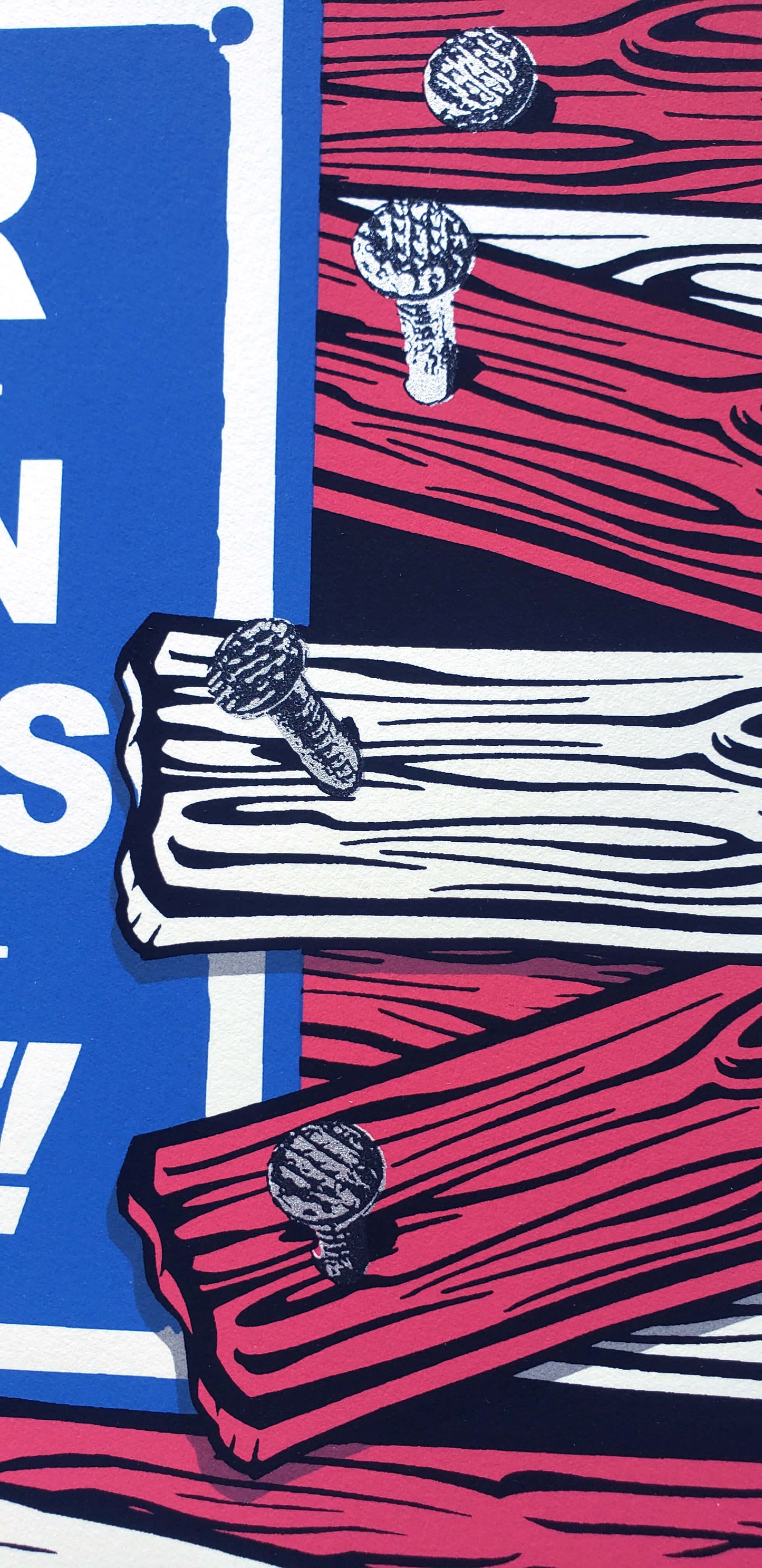 Penny Demolition UK Stencil Art American Flag art print. "DANGER DEMOLITION IN PROGRESS KEEP OUT!