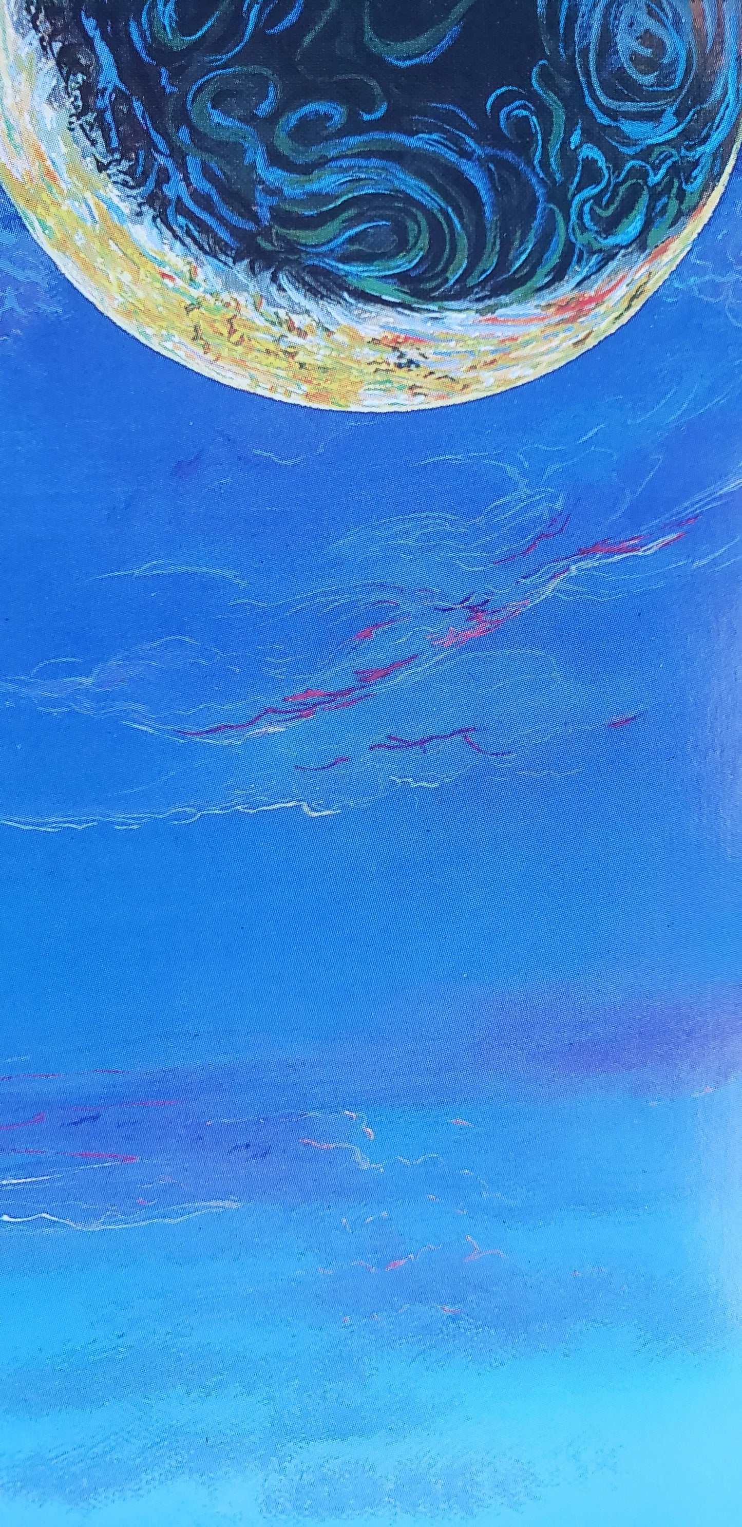 Robert Lyn Nelson Hand Signed Three Worlds whale ocean moon coral reef shark orca art