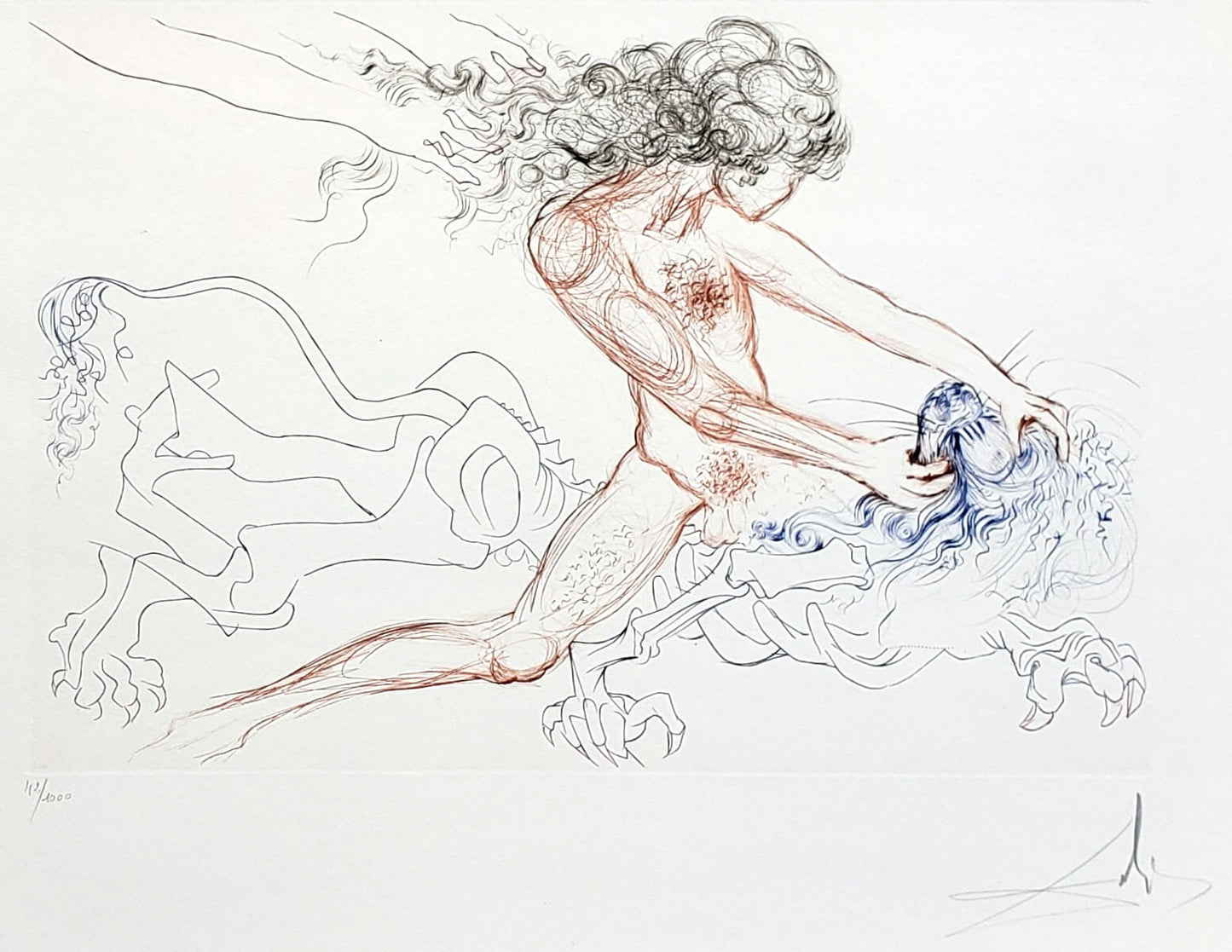 Salvador Dalí Famous Lovers Samson & Delilah Original Etching Hand Signed