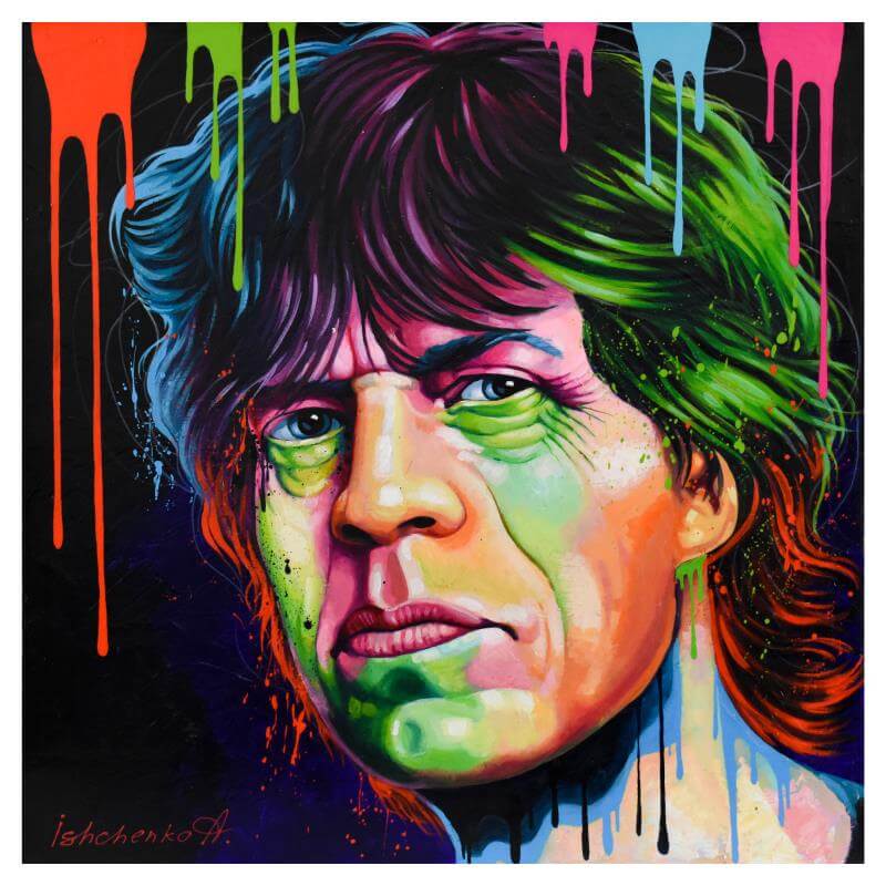 Alexander Ishchenko "Mick Jagger" Original painting hand signed on canvas