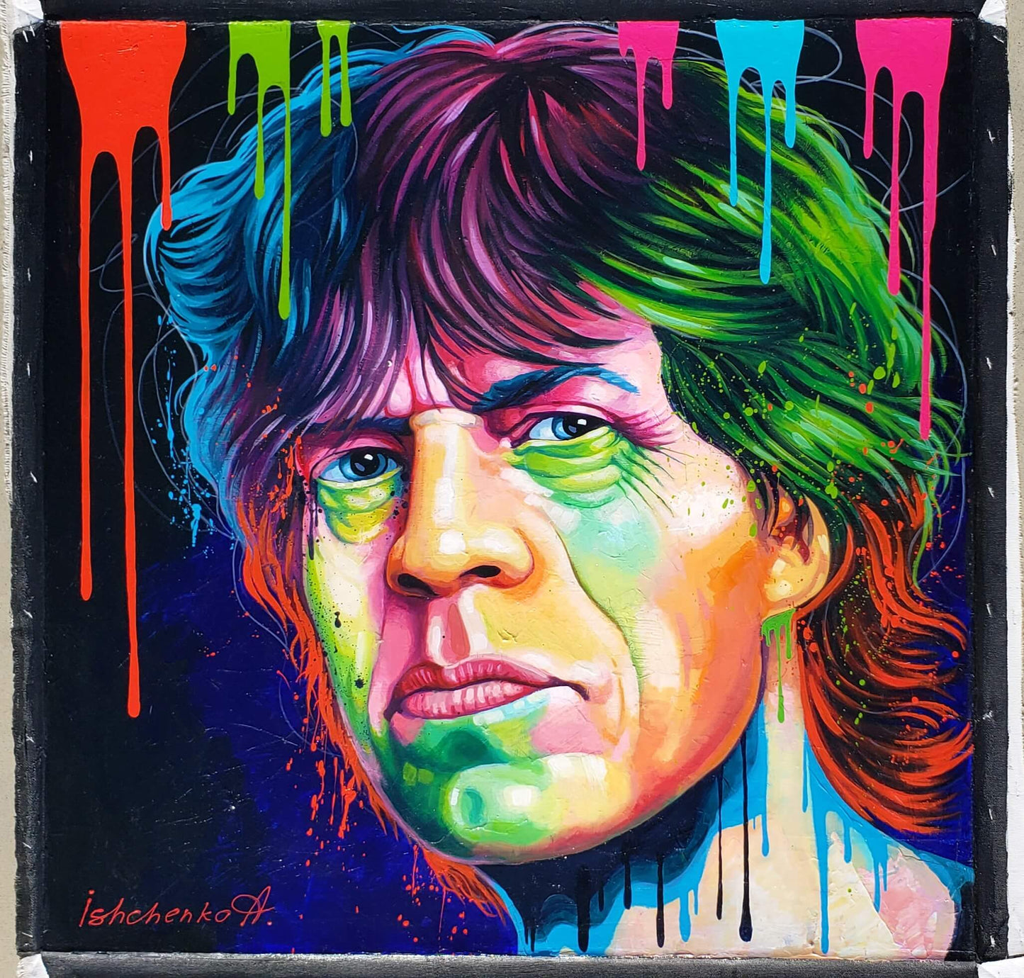 Alexander Ishchenko "Mick Jagger" Original painting hand signed on canvas