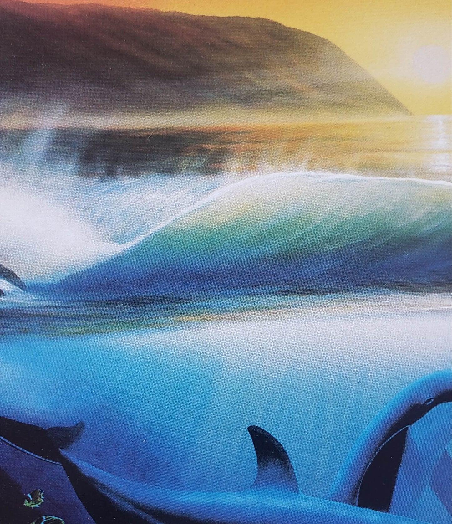 Wave with sunset by Wyland