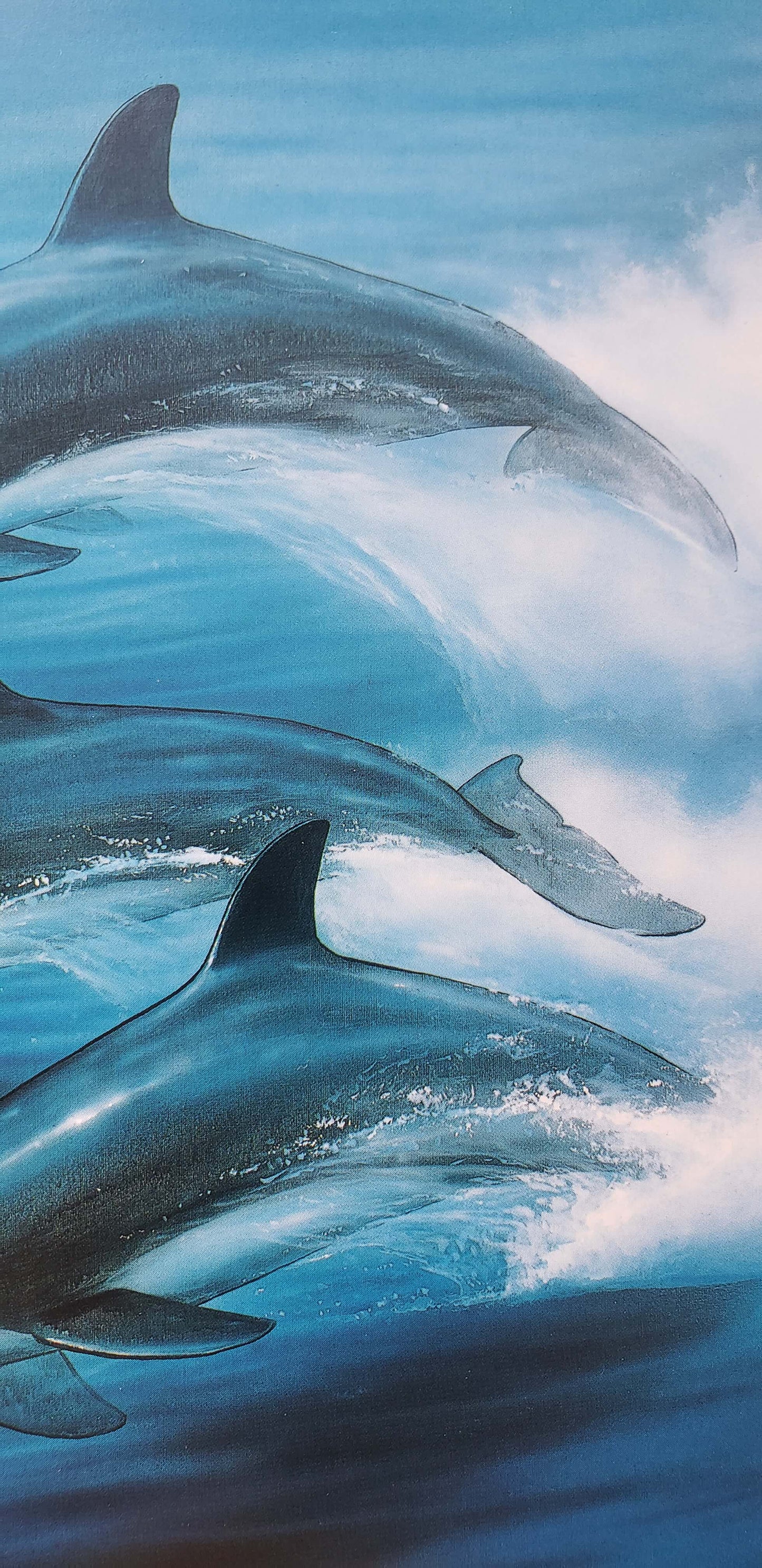 WYLAND "DOLPHIN TRIO" dolphins art