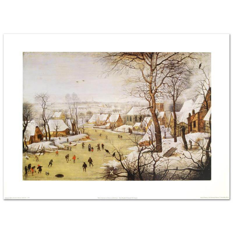 Pieter Brueghel Winter landscape with skaters and bird-trap