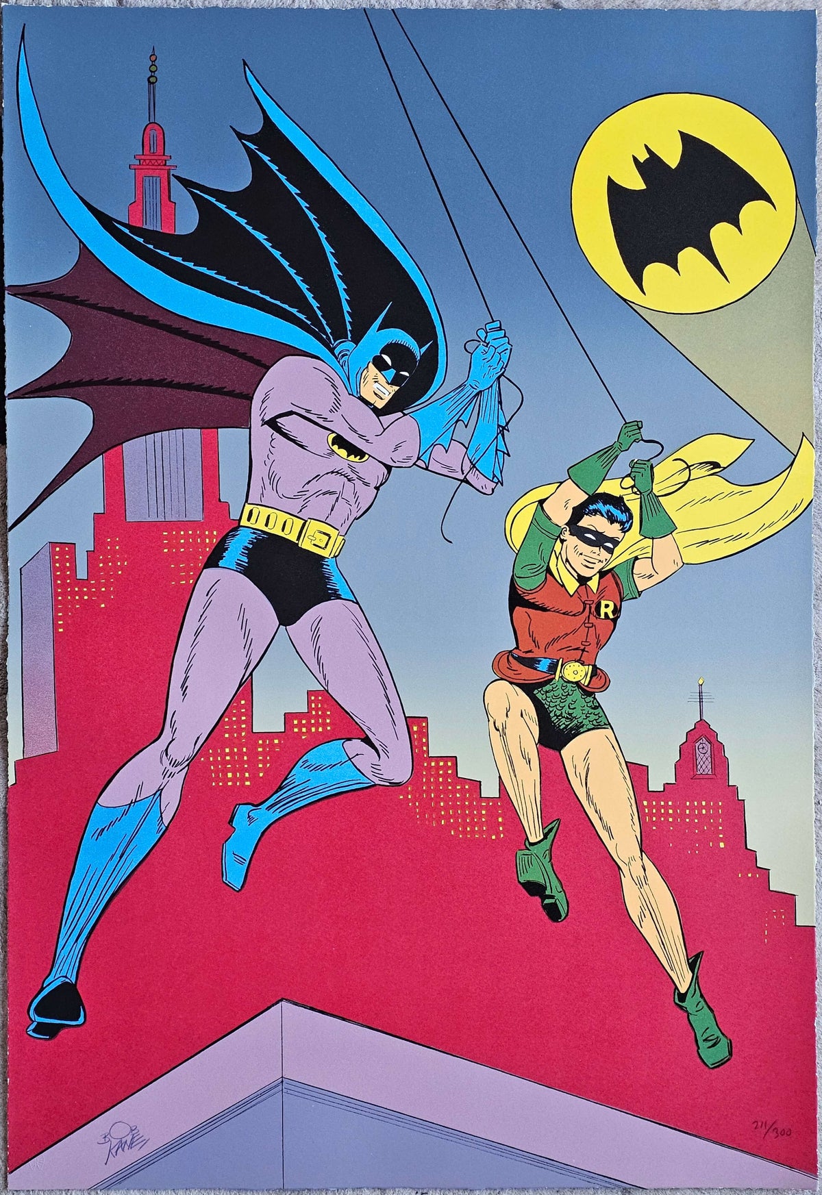 Bob Kane Batman & Robin hand signed