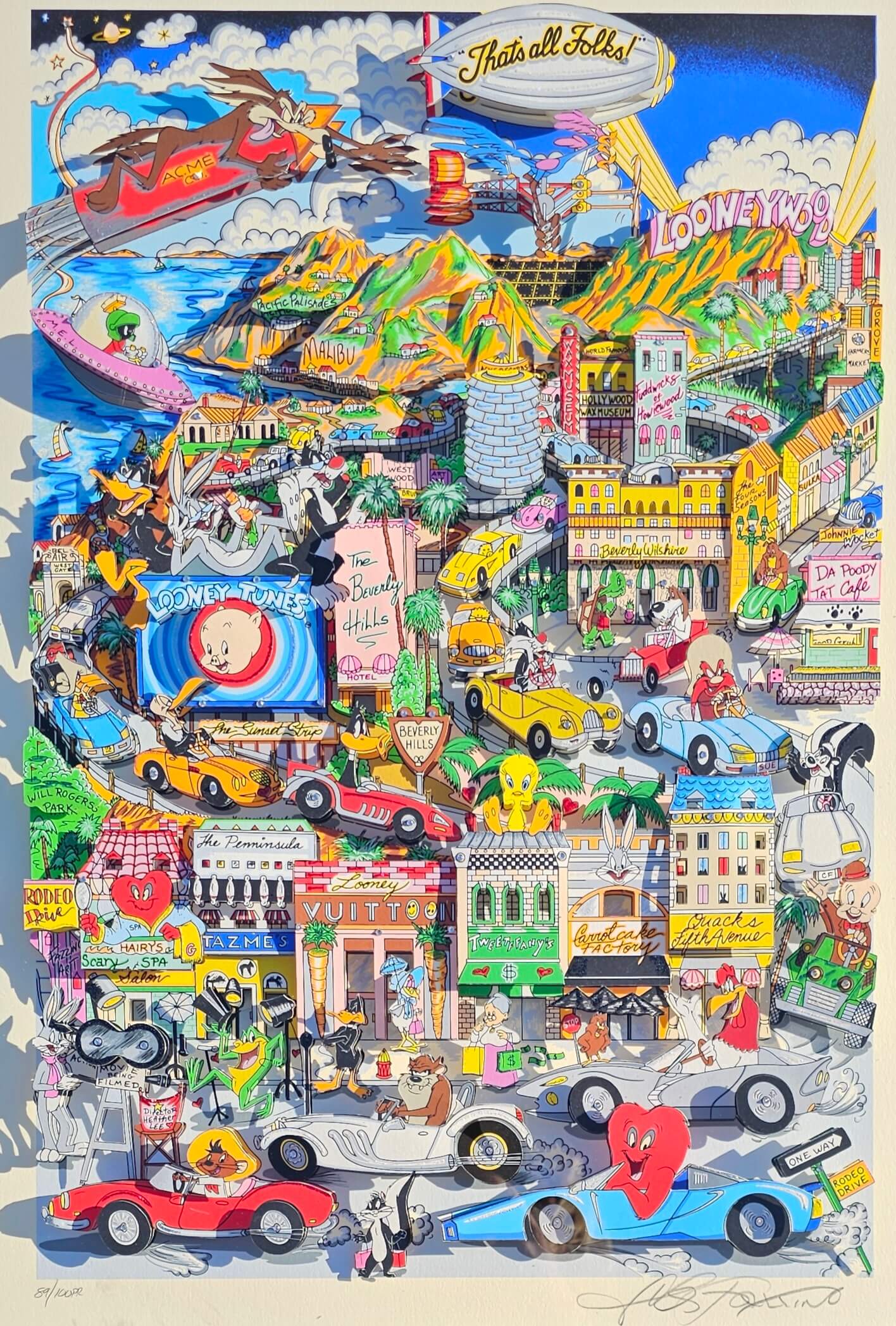 Charles Fazzino Looneywood Looney Tunes Art