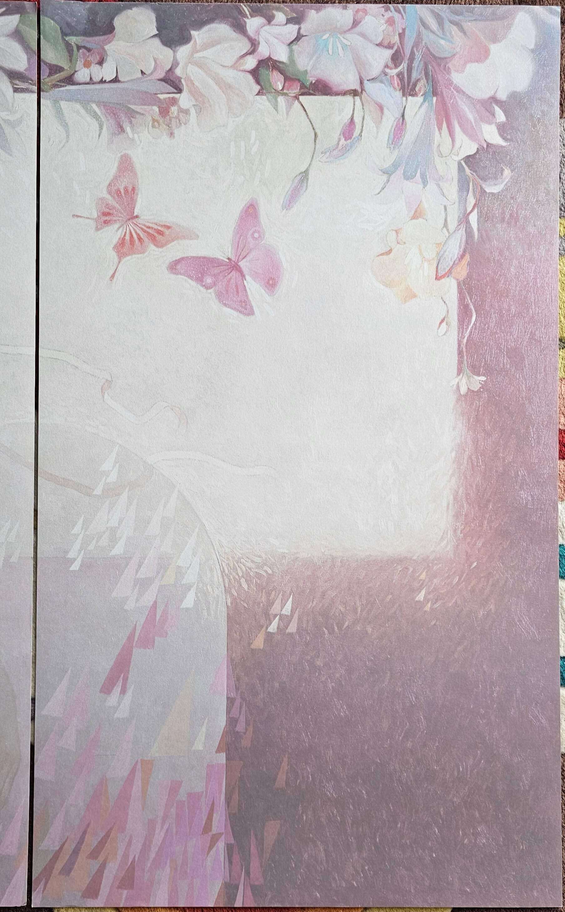 Felix Mas Art Nouveau Woman with butterflies portrait diptych 