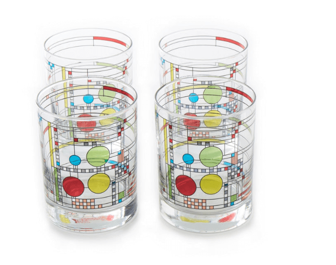 Frank Lloyd Wright 14oz Set of 4 drinking glasses