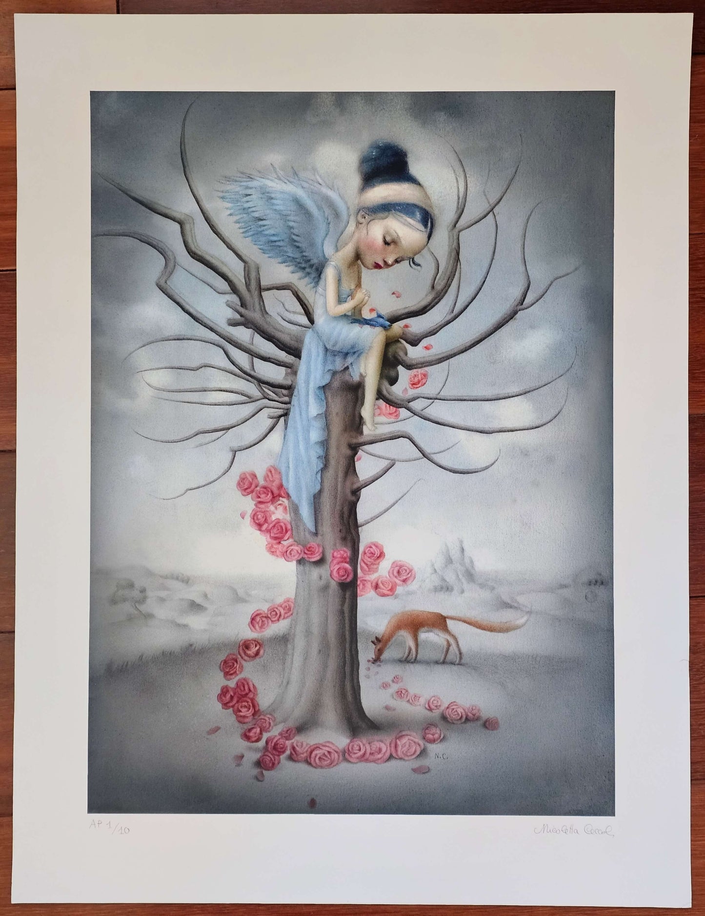 Nicoletta Ceccoli Blue Bird and the Fox Hand Signed Limited Edition Print