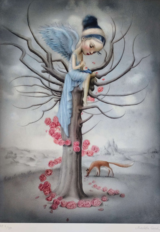 Nicoletta Ceccoli Blue Bird and the Fox Hand Signed Limited Edition Print