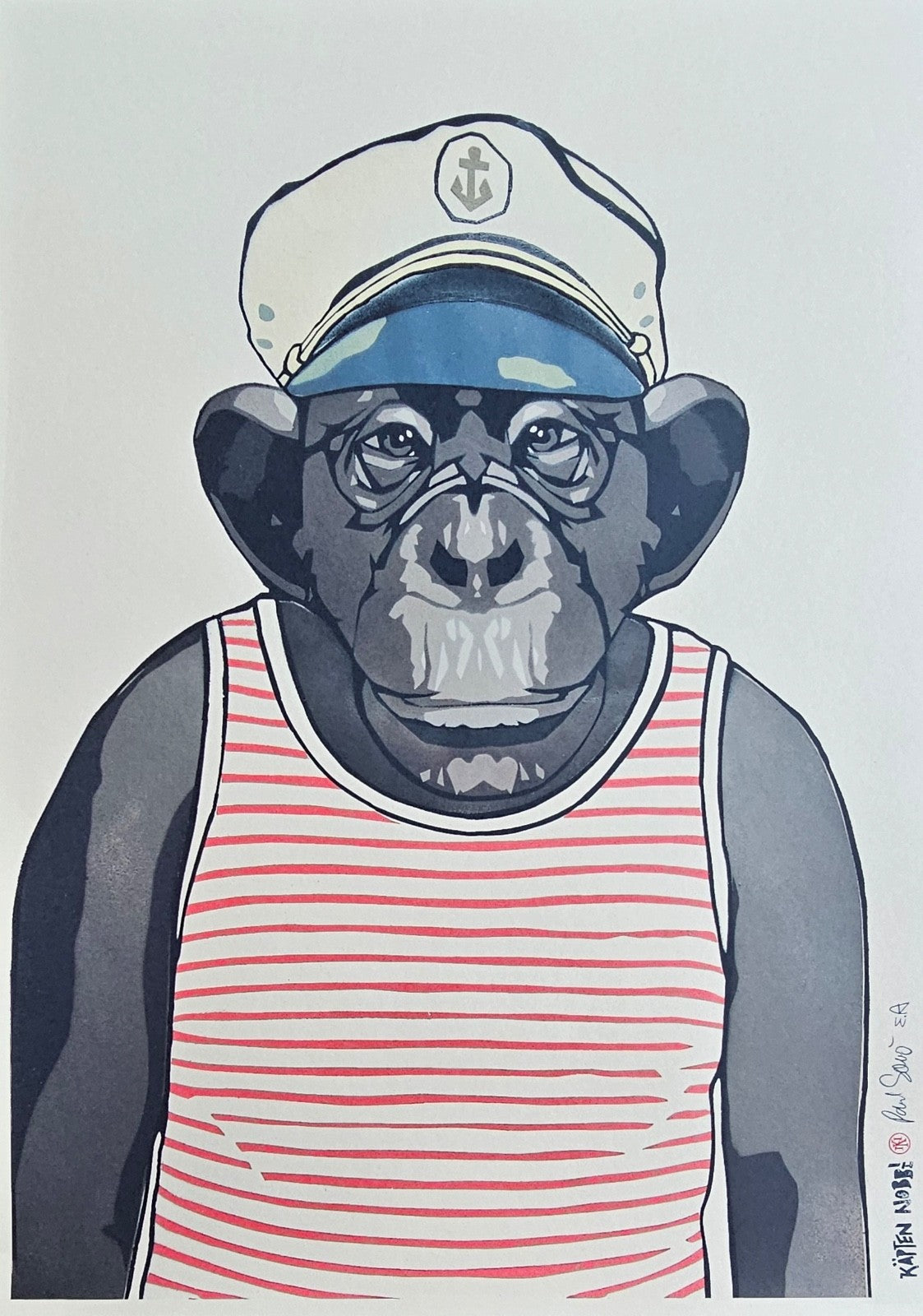 Käpten Nobbi "Ringelshirt Käpten" hand signed limited edition print