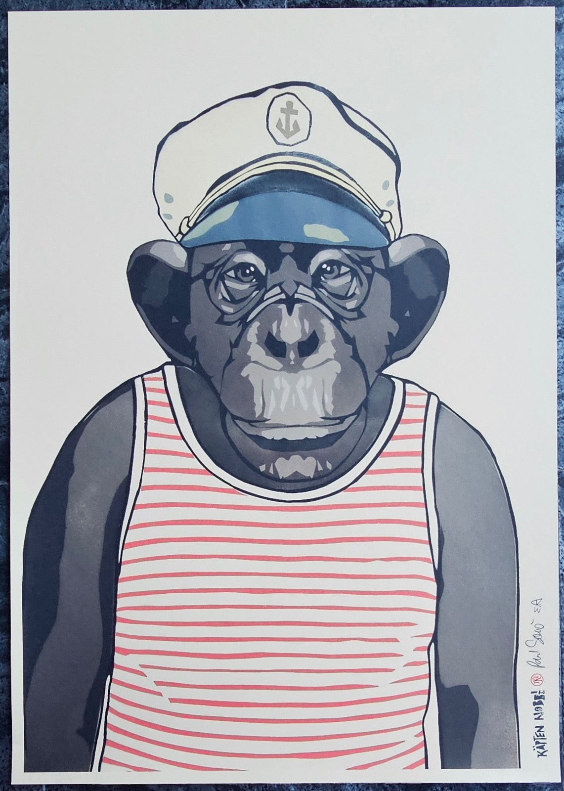 Käpten Nobbi "Ringelshirt Käpten" hand signed limited edition print