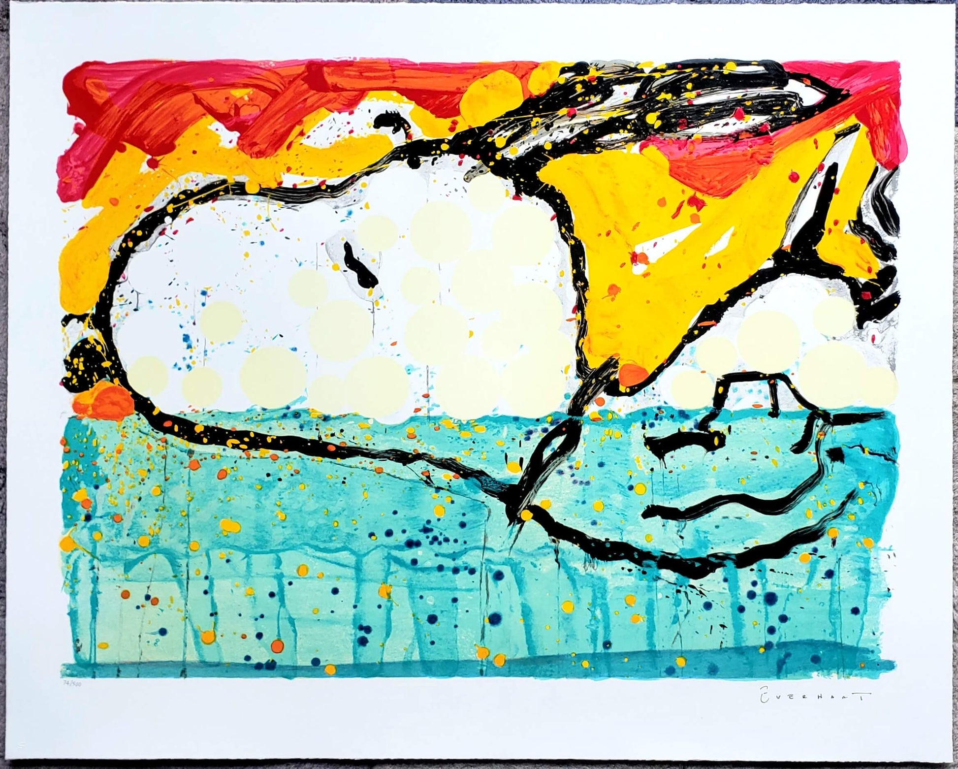Bora Bora Boogie Oogie Peanuts Snoopy dog swimming by Tom Everhart