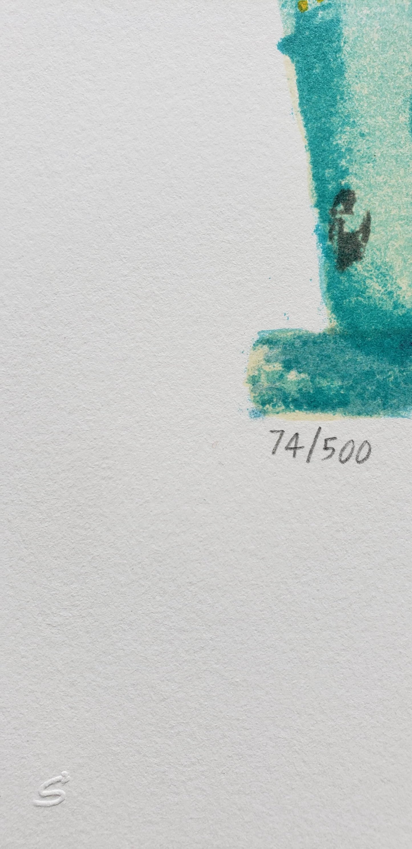 Numbered by hand 74/500