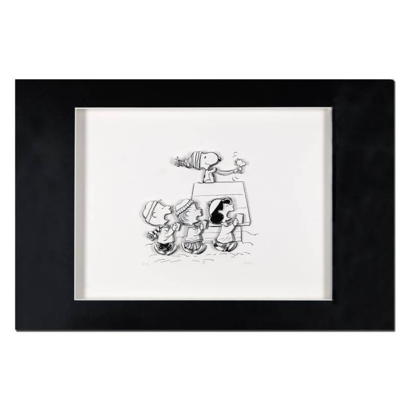 Peanuts "Caroling Crew" Limited Edition 3D Decoupage in shadow box